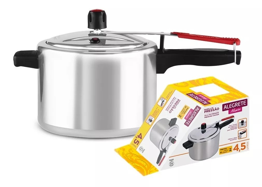 Panela de pressão 4,5l Aluminio polida Alegrete