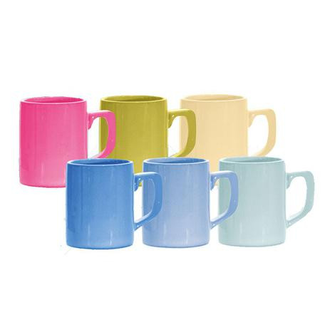 CANECAS COLORIDAS P/CAFÉ CERÂMICA C/ 6 PC 85ML 
