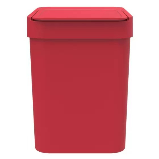 Lixeira 4L Vermelho com Compartimento Porta Saco E Sacos De Lixo Soprano 