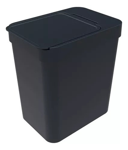 Lixeira 4L Preta com Compartimento Porta Saco E Sacos De Lixo Soprano 