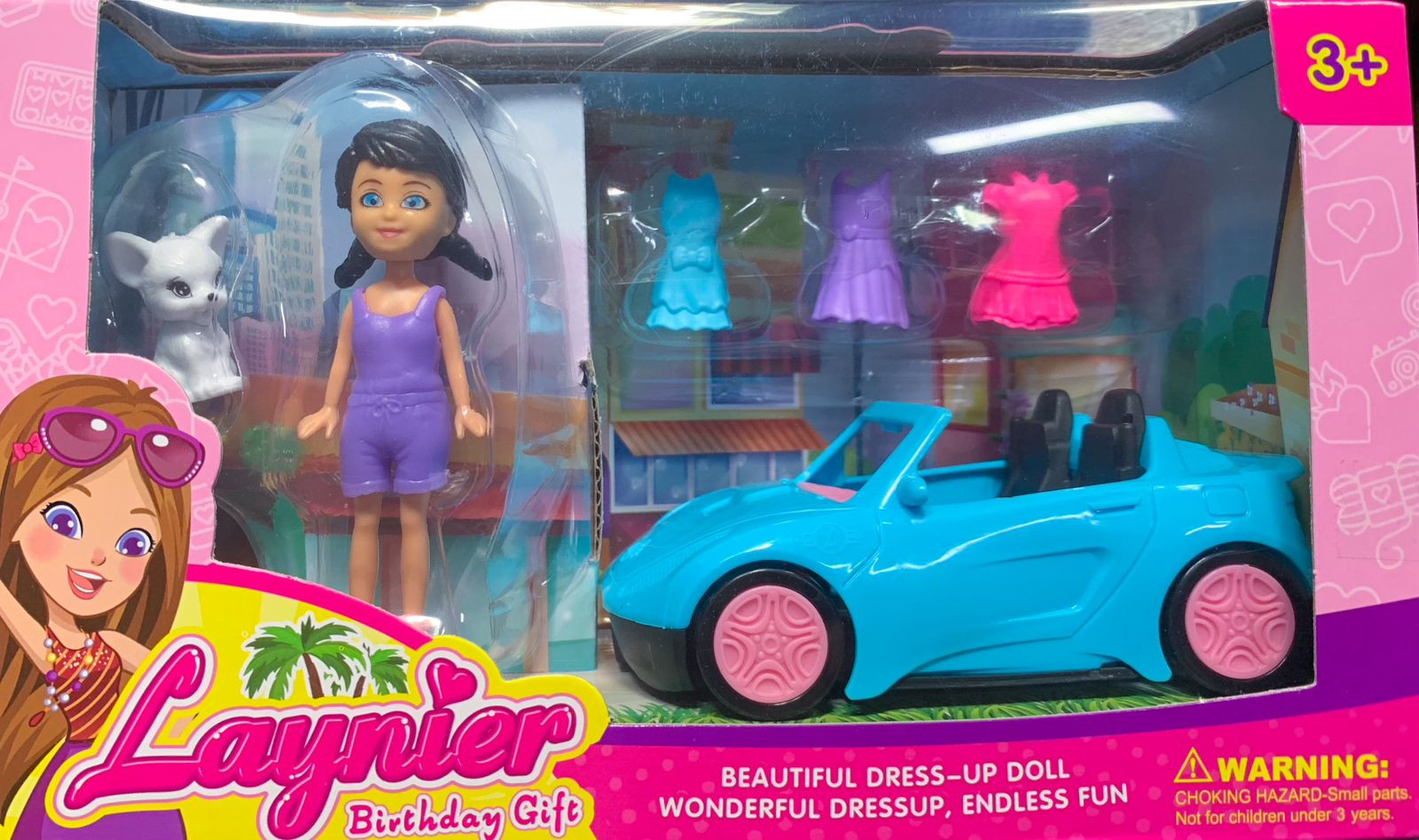 Famosa - Carrinho mini com boneca, roupas e acessórios, 2 fundos e  autocolantes, modelos variados., DIVERSOS