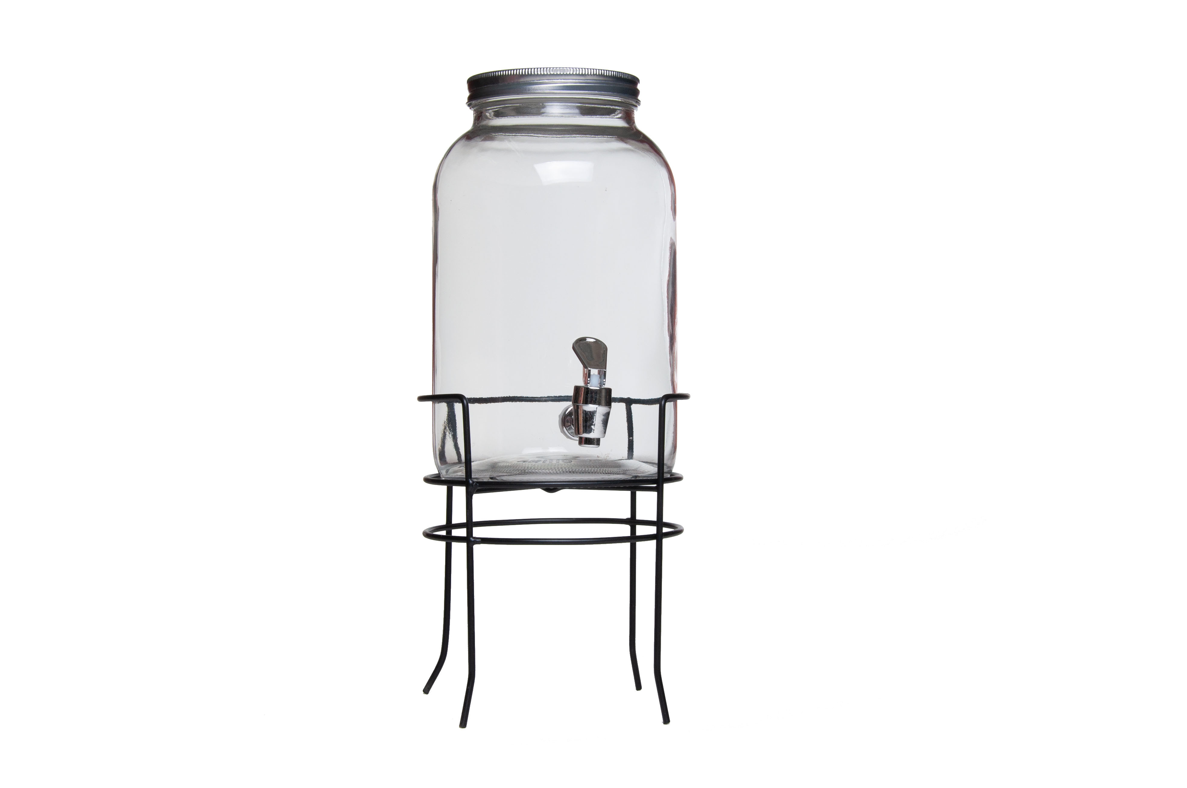 SUQUEIRA EM VIDRO 3.79 LITROS COM BASE EM METAL BLACK
