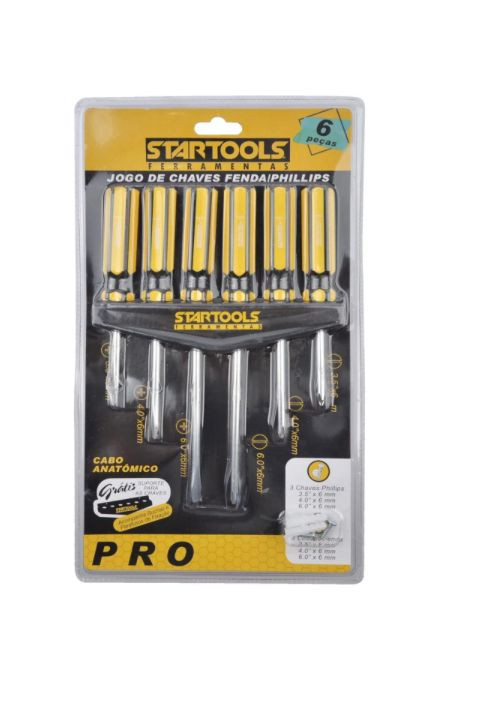 Jogo de Chaves Fenda Phillips com Suporte Startools 