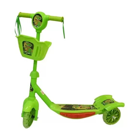 Patinete Verde 3 Rodas c/ Luz e Som Goal Kids 