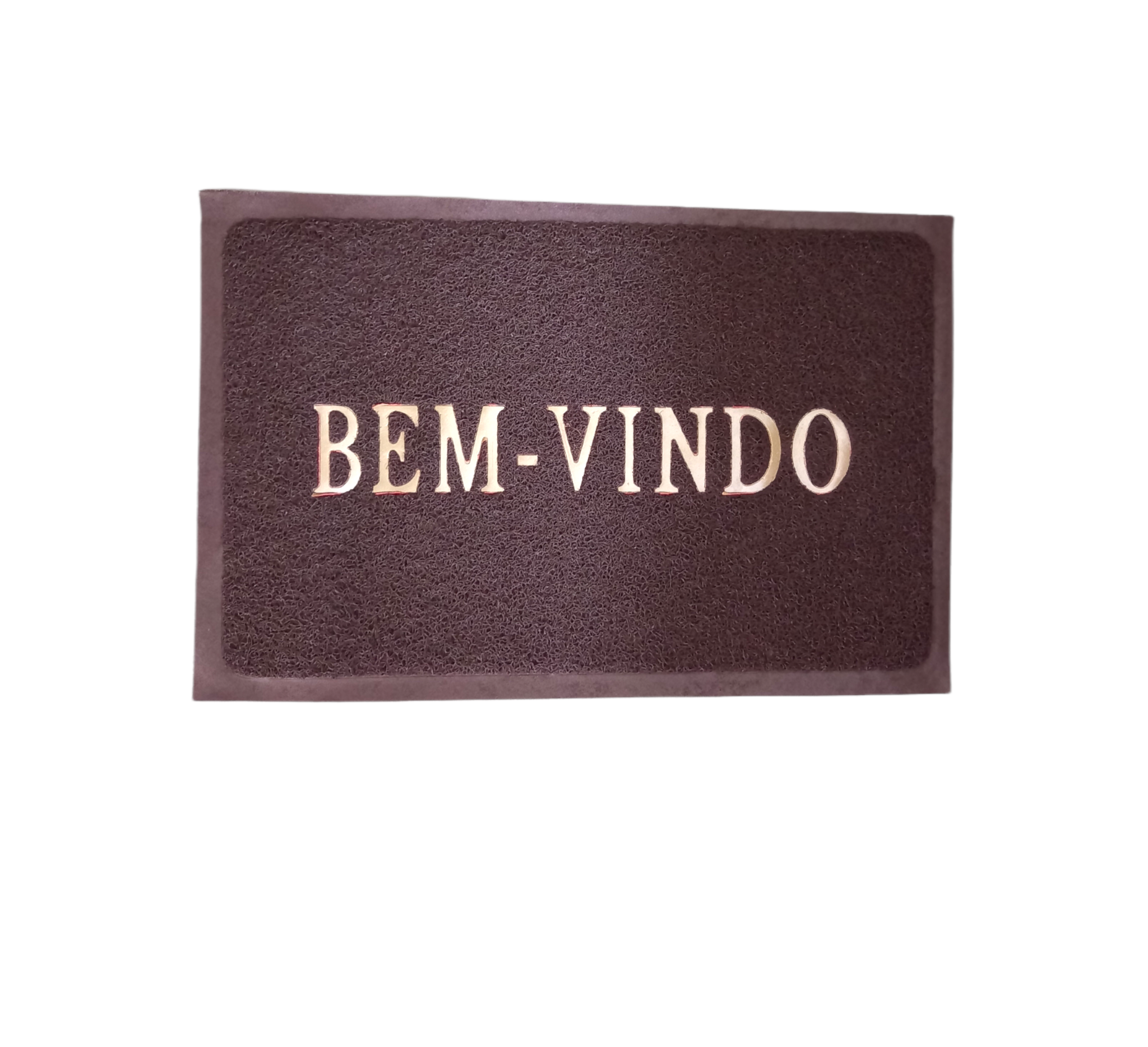 Tapete Plástico BEM VINDO 56x37cm Marrom 
