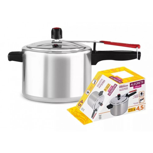 Panela de pressão 4,5l Aluminio polida Alegrete