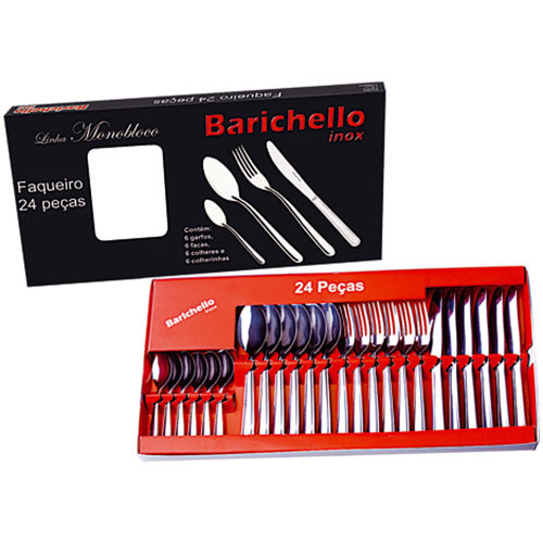 Faqueiro 24 Peças Linha Monobloco Barichello Inox 