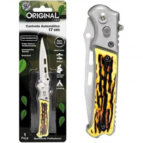 Canivete Automático 17CM Cabo Osso ORIGINAL 