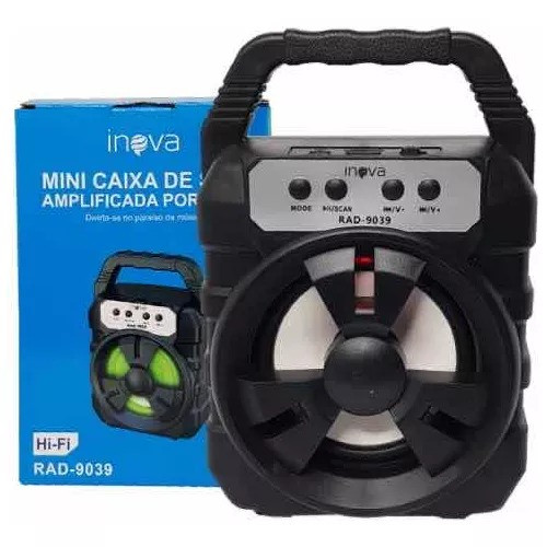 Caixa De Som Bluetooth E Rádio Fm 9039 Inova Rad