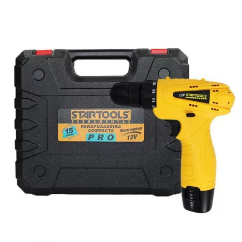Parafusadeira Elétrica Compacta 15 Peças Startools 