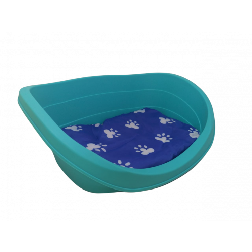 CAMINHA DE PLASTICO AZUL PARA CACHORRO COM ALMOFADA  AZPR