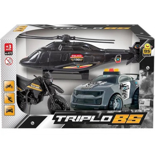 Helicóptero com Moto - Bs Toys 