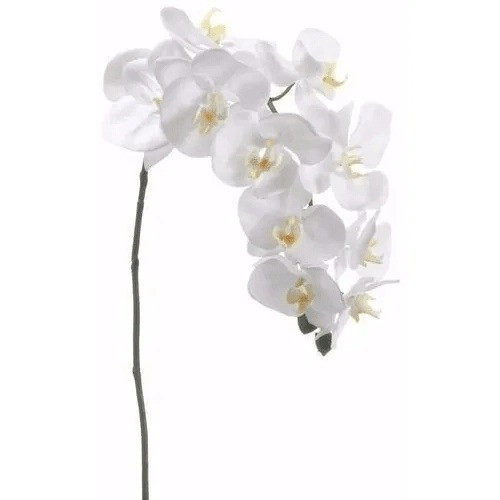 Galho de orquídea artificial - 7 galhos - branca 